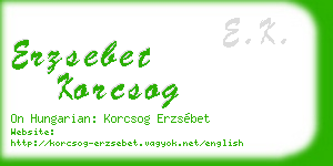 erzsebet korcsog business card