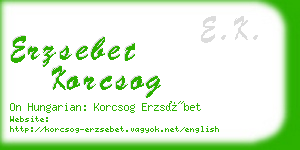 erzsebet korcsog business card